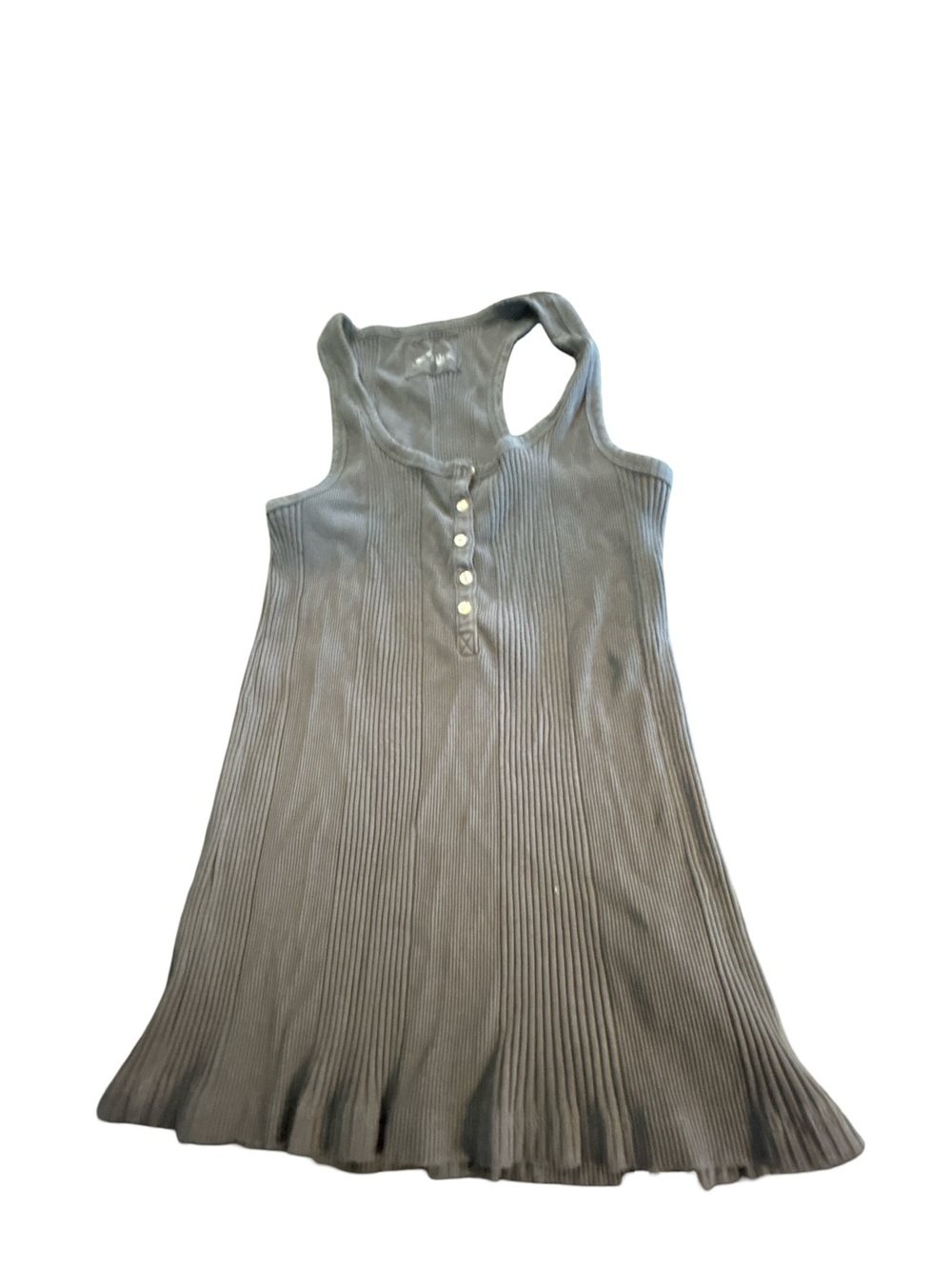 Aerie Ribbed Henley Racerback Tank Top Charcoal Gray Large